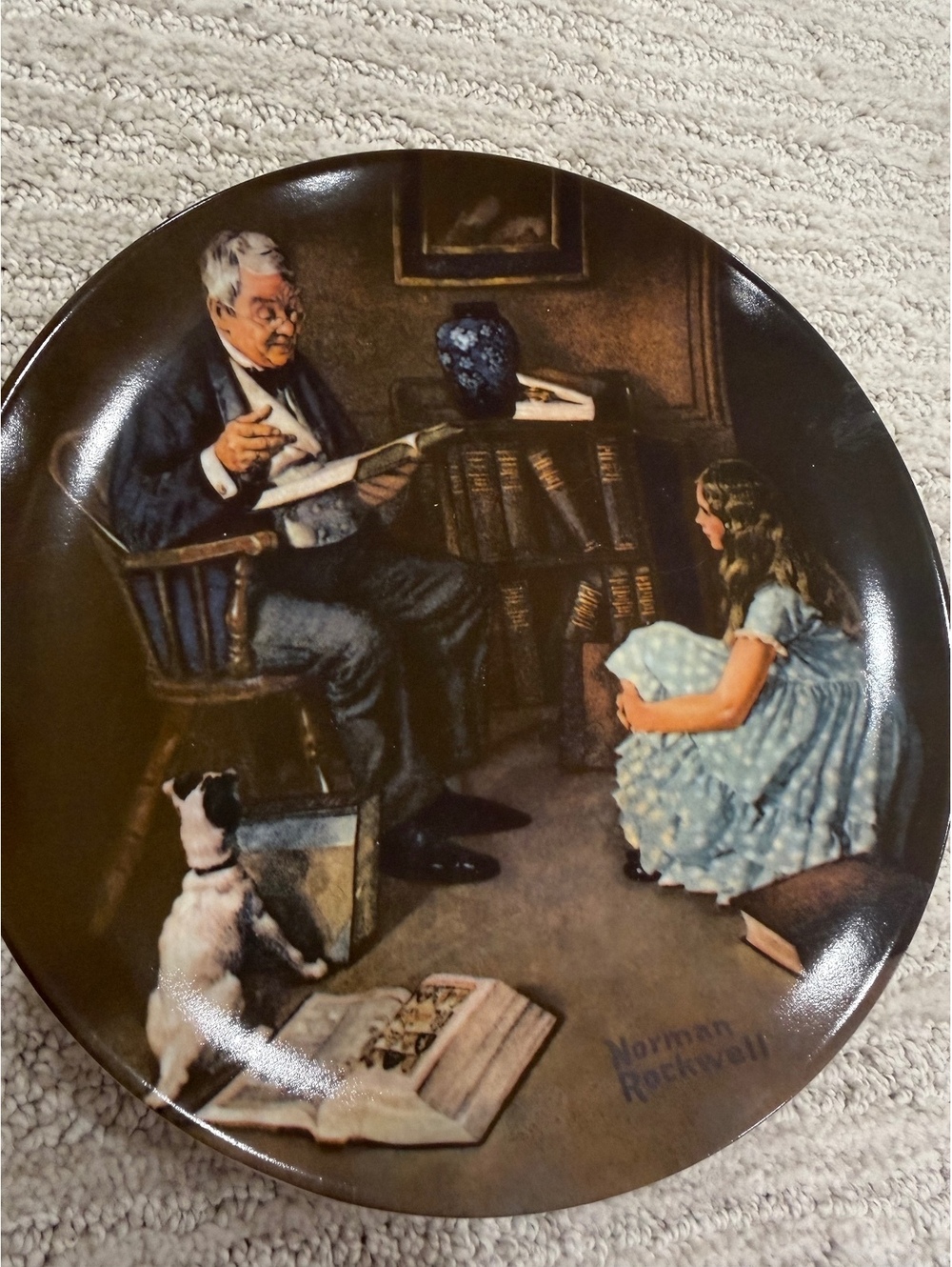 Knowles Norman Rockwell The Story Teller Collector Plate